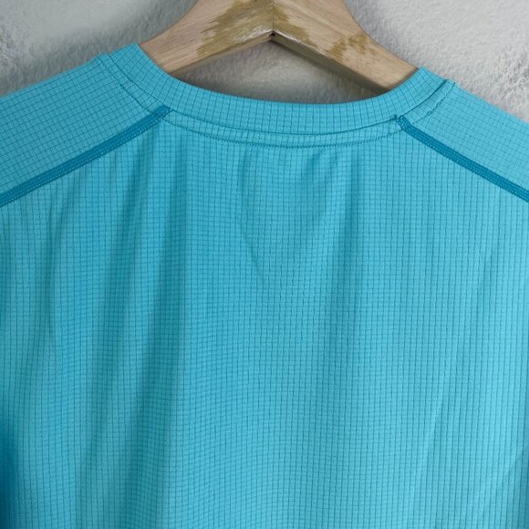 Coolibar Mens Small UPF 50+ Aqua Blue Short Sleeve V Neck T Shirt Top - Picture 9 of 9